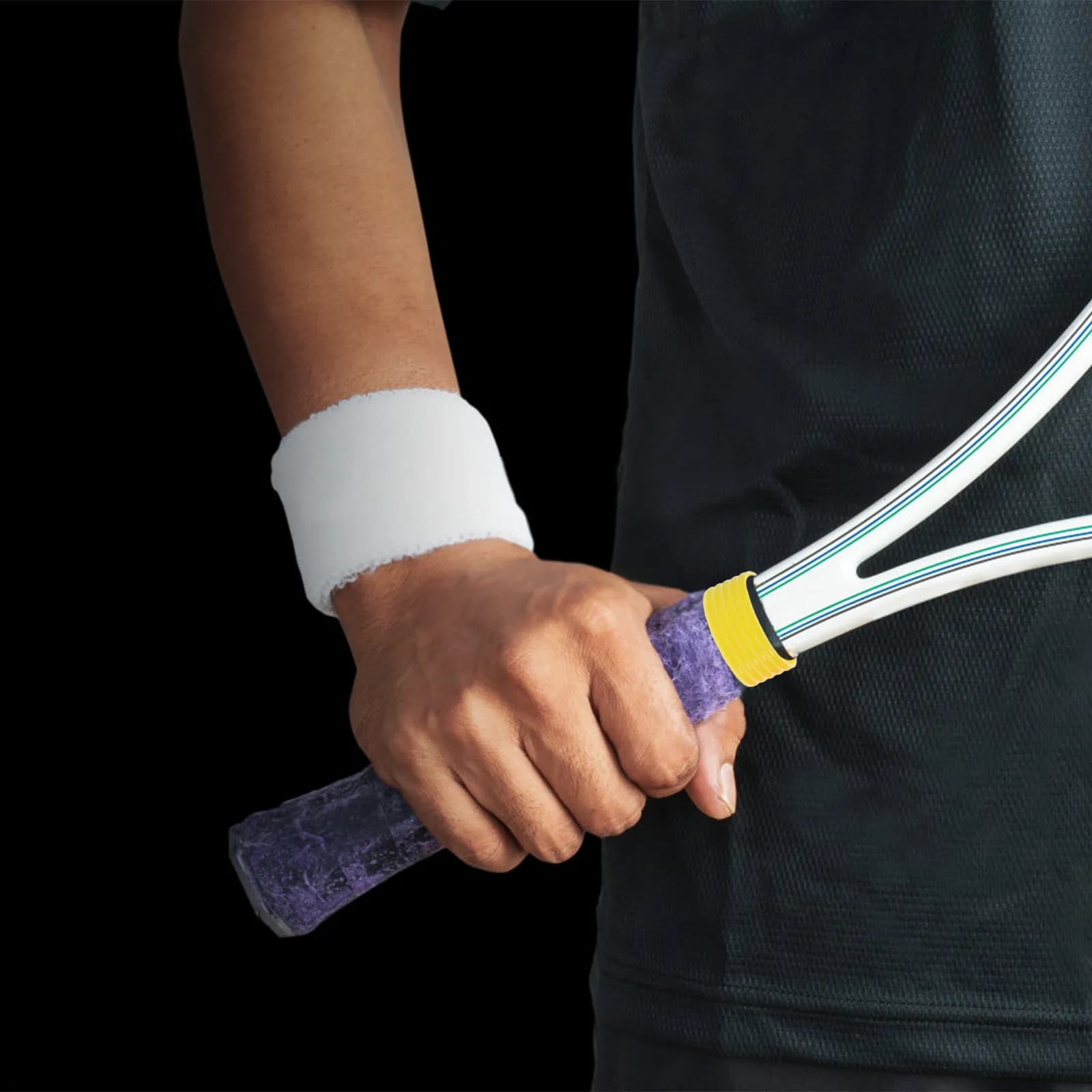 5 Pezzi Fasce Assorbenti in Silicone per Impugnatura Racchetta, Overgrip Morbido e Flessibile per Tennis e Squash