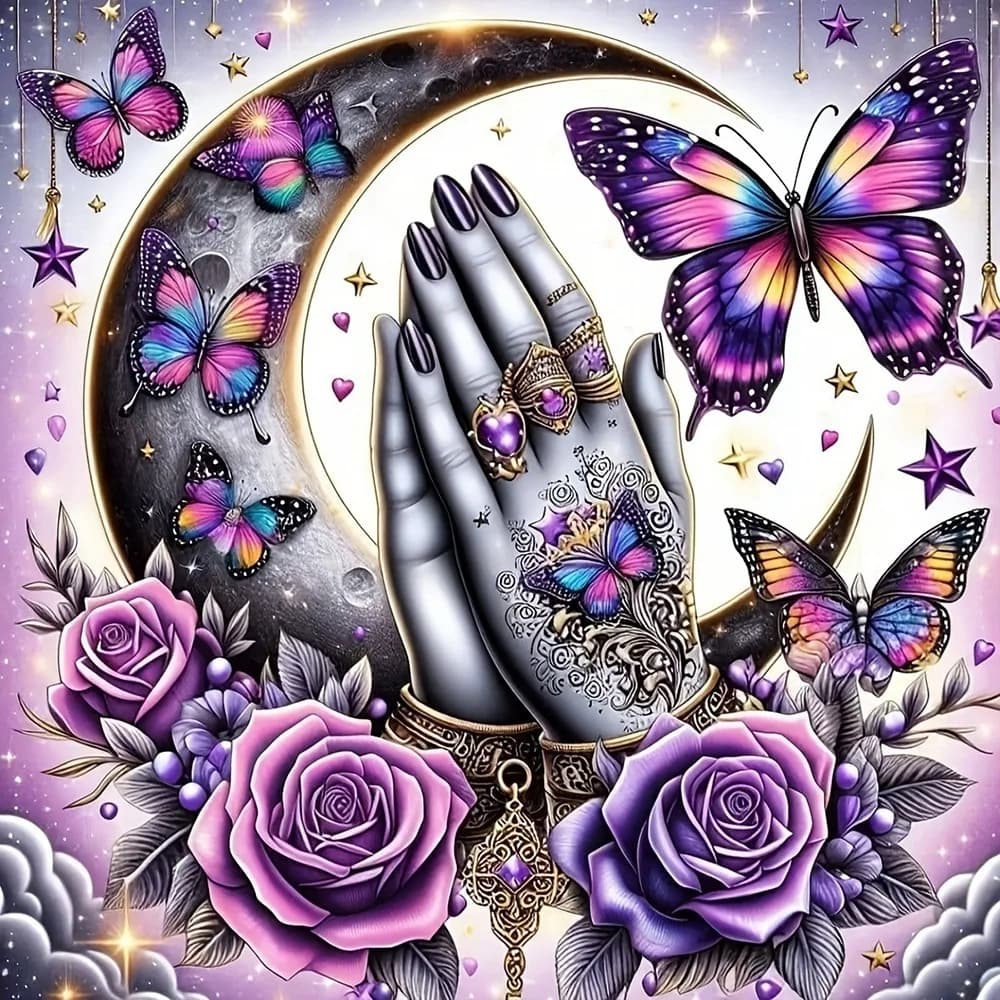 EverShine pittura diamante fai da te mano 5D pieno quadrato rotondo trapano ricamo fiore rosa mosaico farfalla luna casa regalo per il tempo libero
