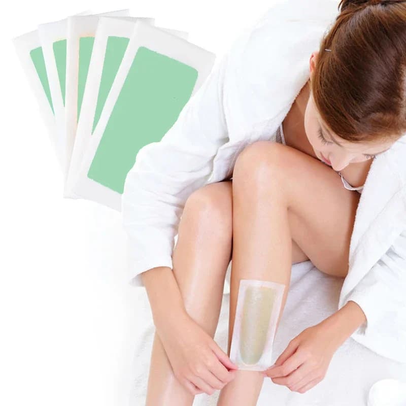 Strisce di cera per depilazione da 20 fogli per depilazione estiva Carta cerata fredda bifacciale per viso corpo gamba utile