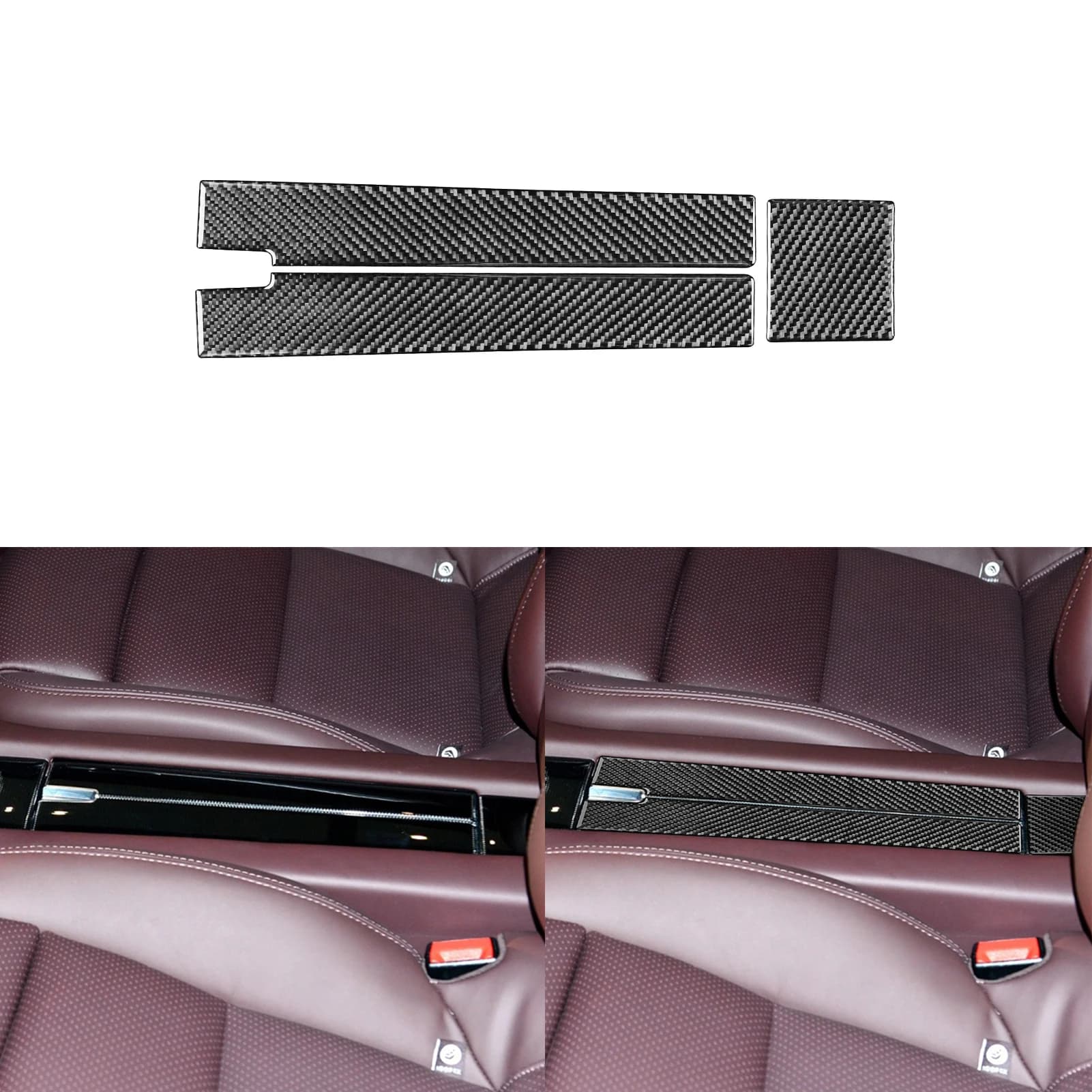 Per Porsche Panamera 2010-2016 Pannello box bracciolo sedile posteriore in fibra di carbonio Grana del legno Interni auto Accessori Decorazione adesivo