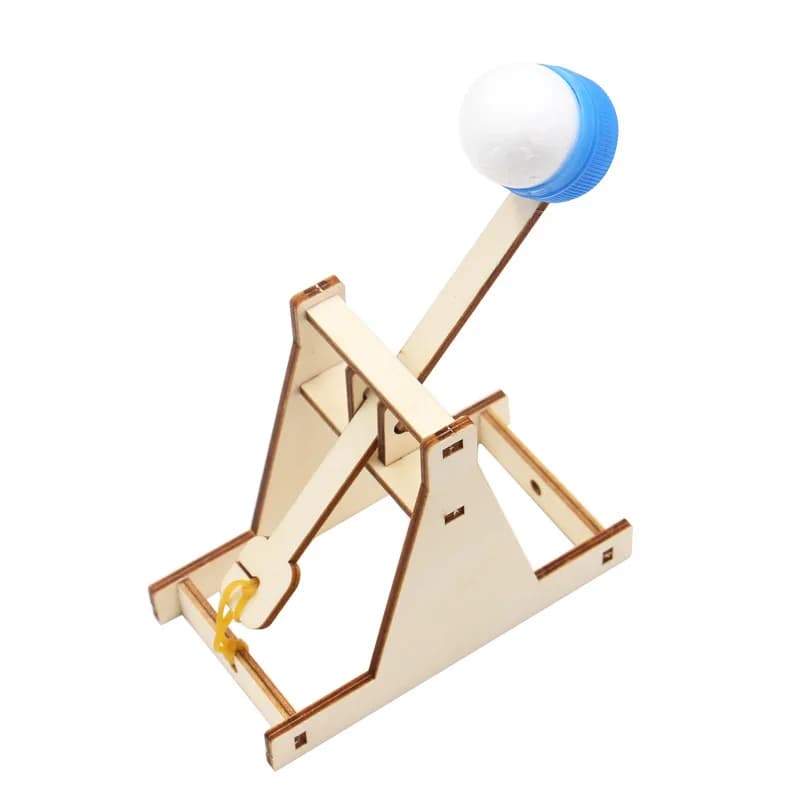 Kit modello catapulta in legno fai-da-te Trebuchet Science Assemblaggio Building Blocks Giocattoli per bambini Giochi di esperimenti di fisica G180