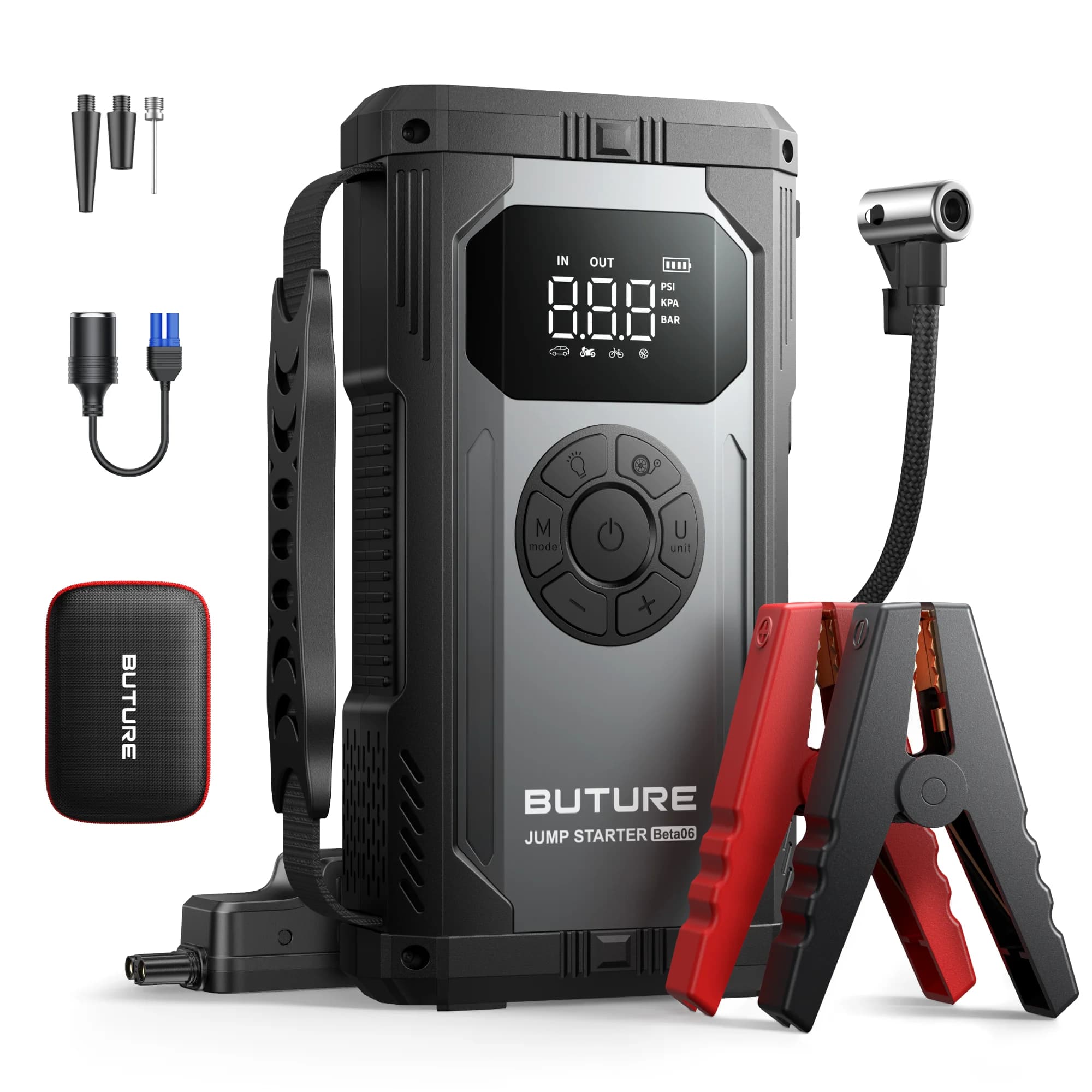 BETA06 Compressore d'aria 150PSI Tutti i gas e 10L Diesel Power Bank 12V 4000A Auto Batteria Booster Avviatore portatile per auto