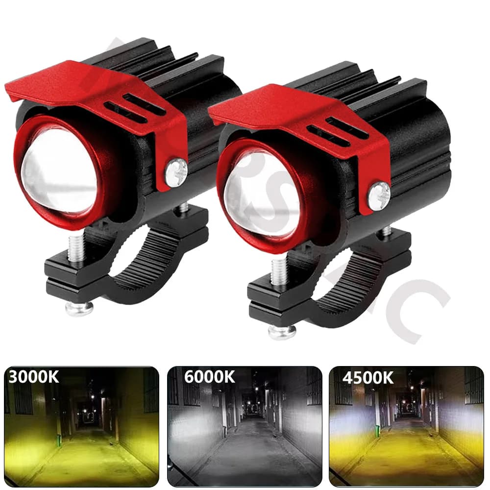 12-80V Auxiliary light for motorcycle LED lights Lamp Additional spotlights Electric bike Pitbike Drit Bike Fendinebbia