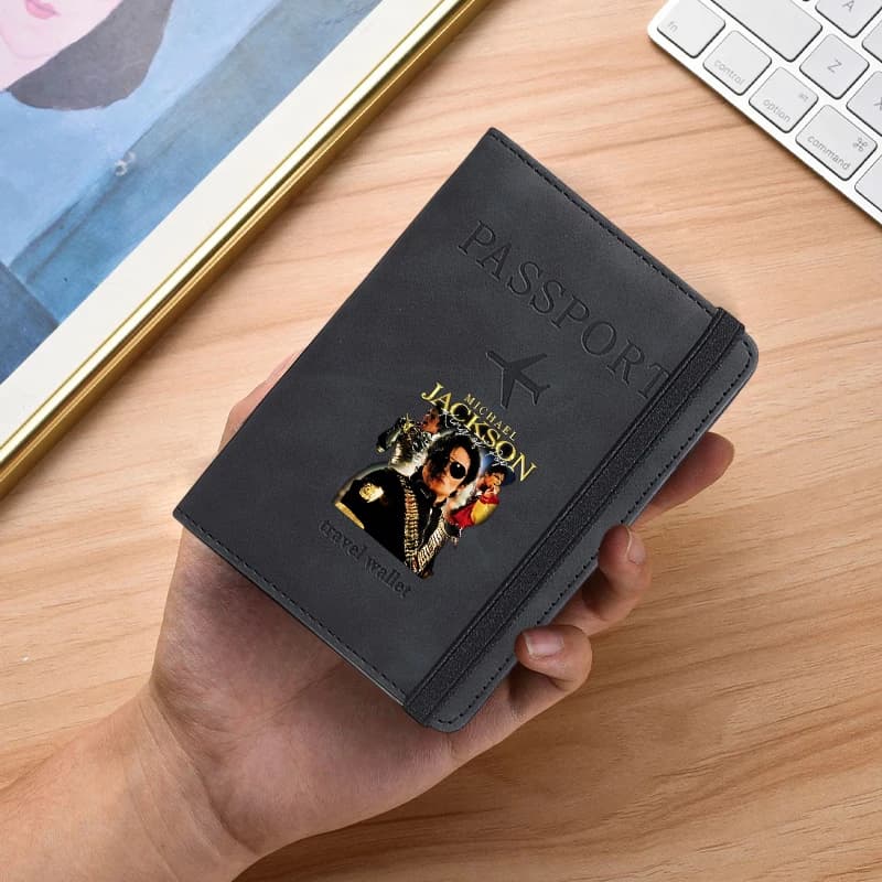 Vintage Michael Jackson Graphic Passport Cover Fashion Cards Holder Travel Wallet RFID Blocking Bifold Pocket Birthday Gifts Bag