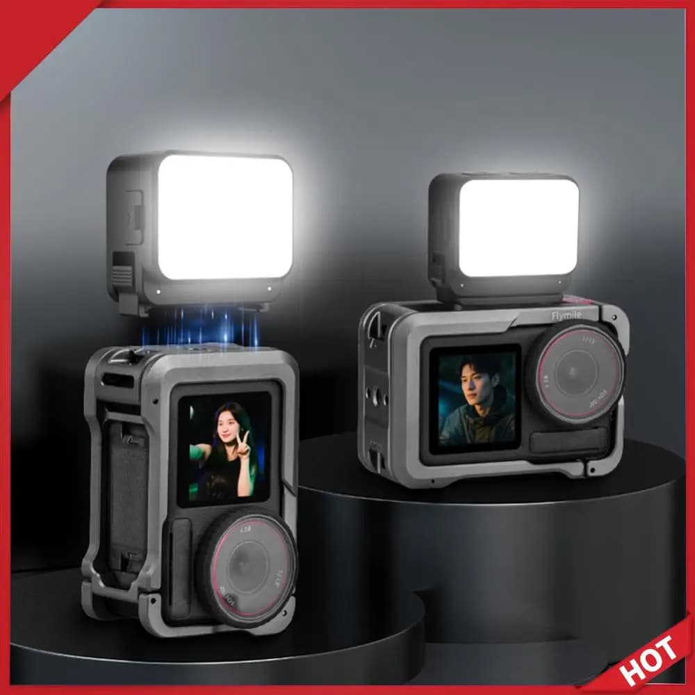 LED Magnetic Camera Light IPX4 Waterproof, Adjustable Beauty Lighting, Mini Light for Vlogging and Selfie for DJI Action 4/5 Pro