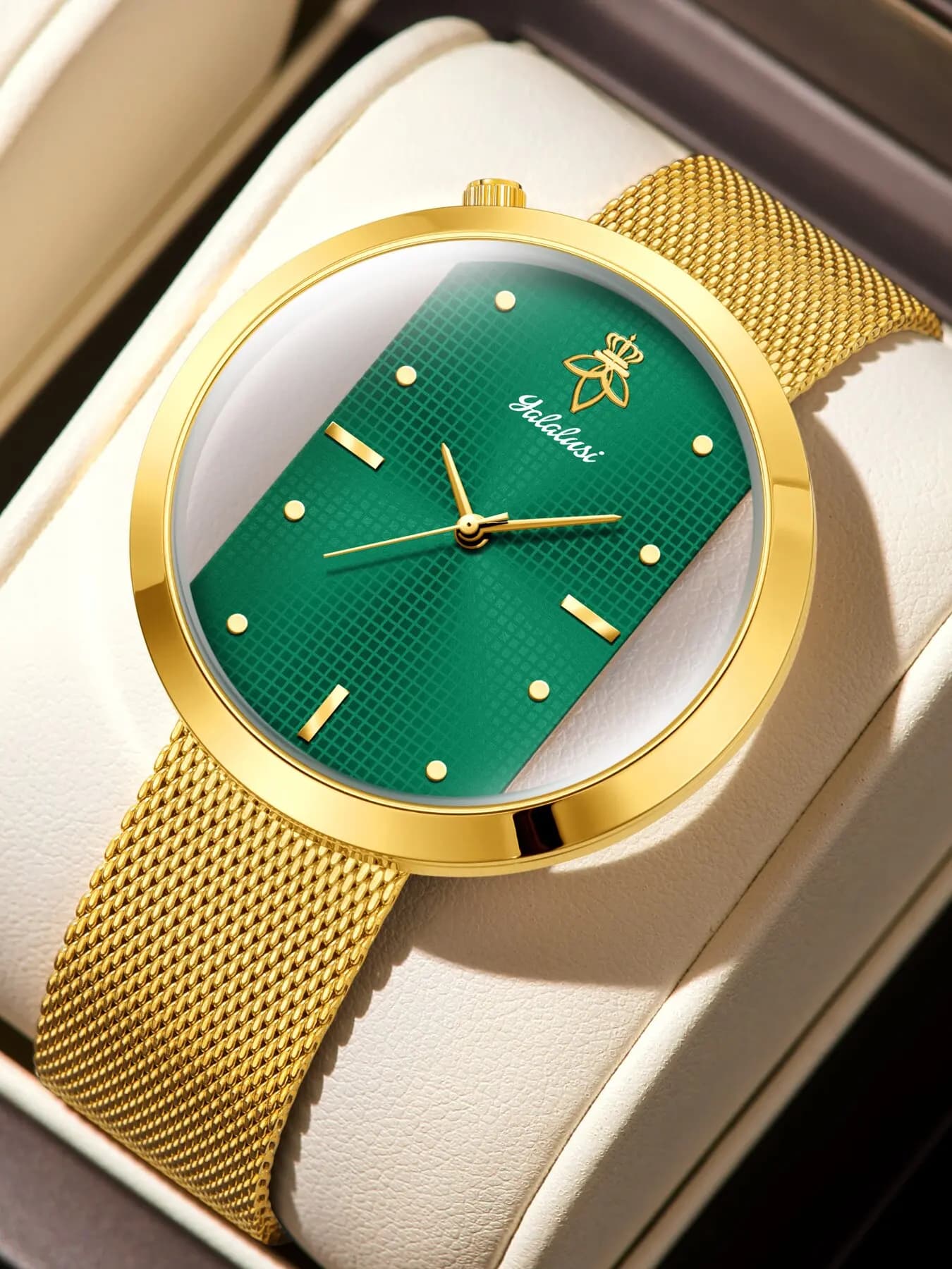 YaLaLuSi Vintage-Style Ladies’ Watch with Openwork Bezel and Mesh Strap – a Perfect Gift Reloj