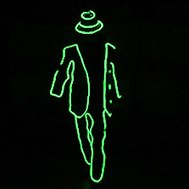 Puntelli per fluorescenza da palcoscenico per night club che si illuminano al buio Filo EL Abiti da performance luminosi Prodotto rifinito con luce alimentata a batteria
