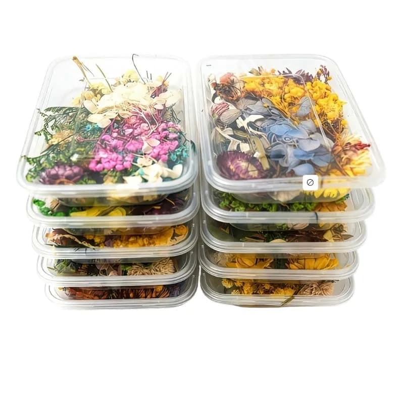 10 Boxes/Set Natural Dried Pressed Flowers DIY Craft Kit, Preserved Real Mixed Dried Flowers Handmade Art Supplies, Random Styles Dried Flower Pack for Resin Jewelry Making Candle Soap Scrapbooking DIY Art Projects