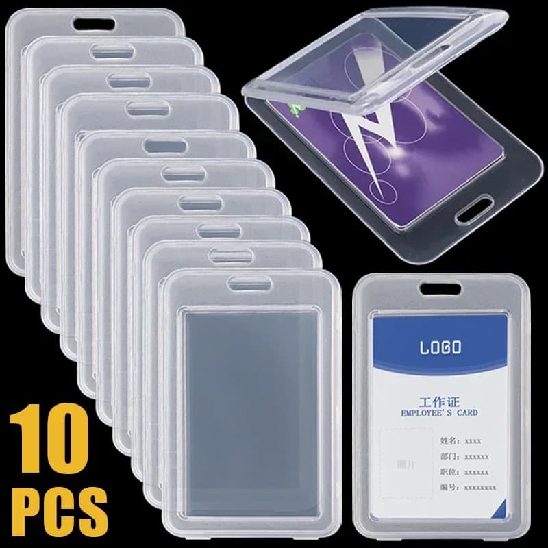 1-10 pezzi copertina per carta trasparente impermeabile custodia rigida per porta carte bus in plastica carte di credito aziendali custodia per carta d'identità bancaria proteggere
