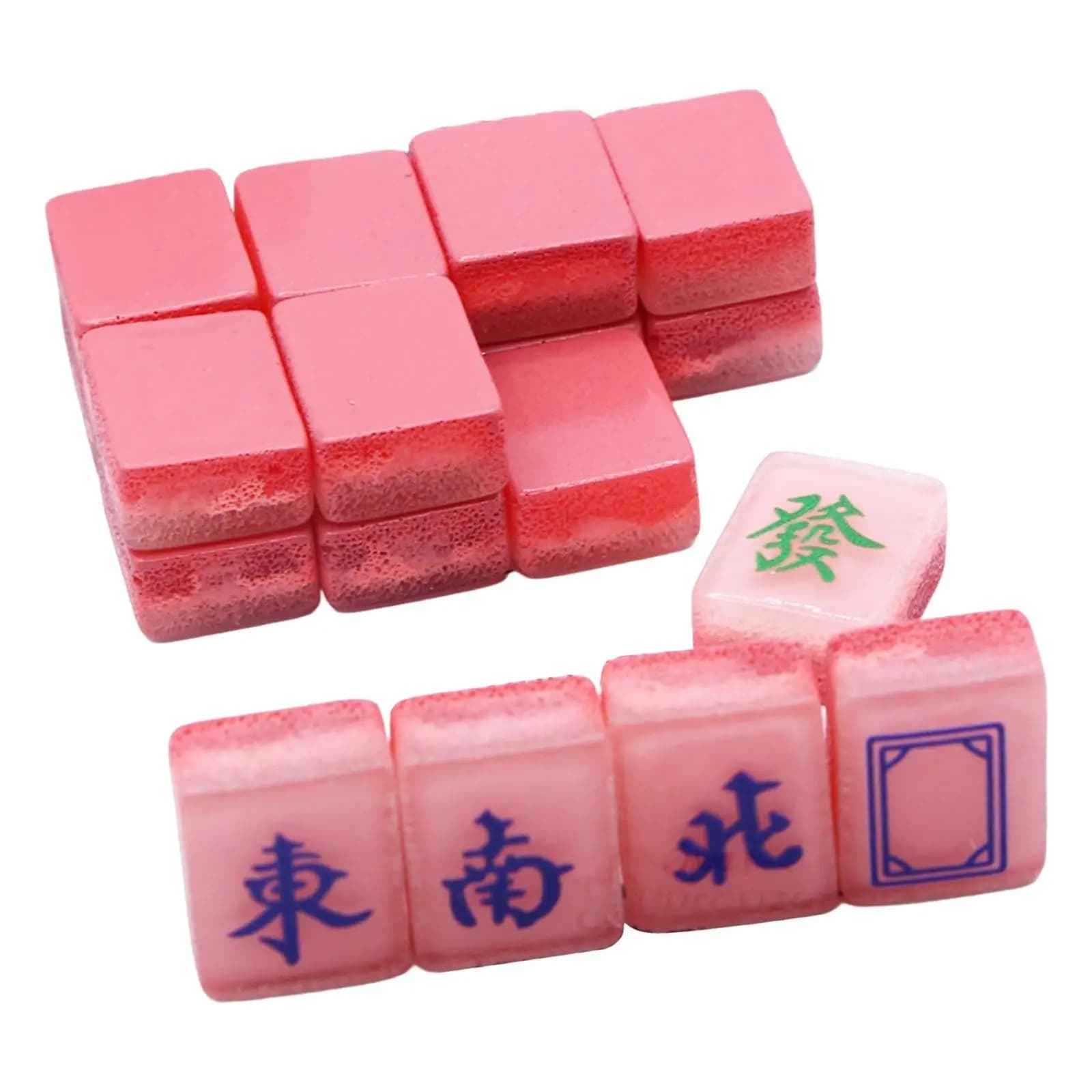 Set di 18 Mini Portachiavi Mahjong, Ciondoli in Resina a Forma di Tessere Mahjong Cinesi per Ornamenti da Borsa