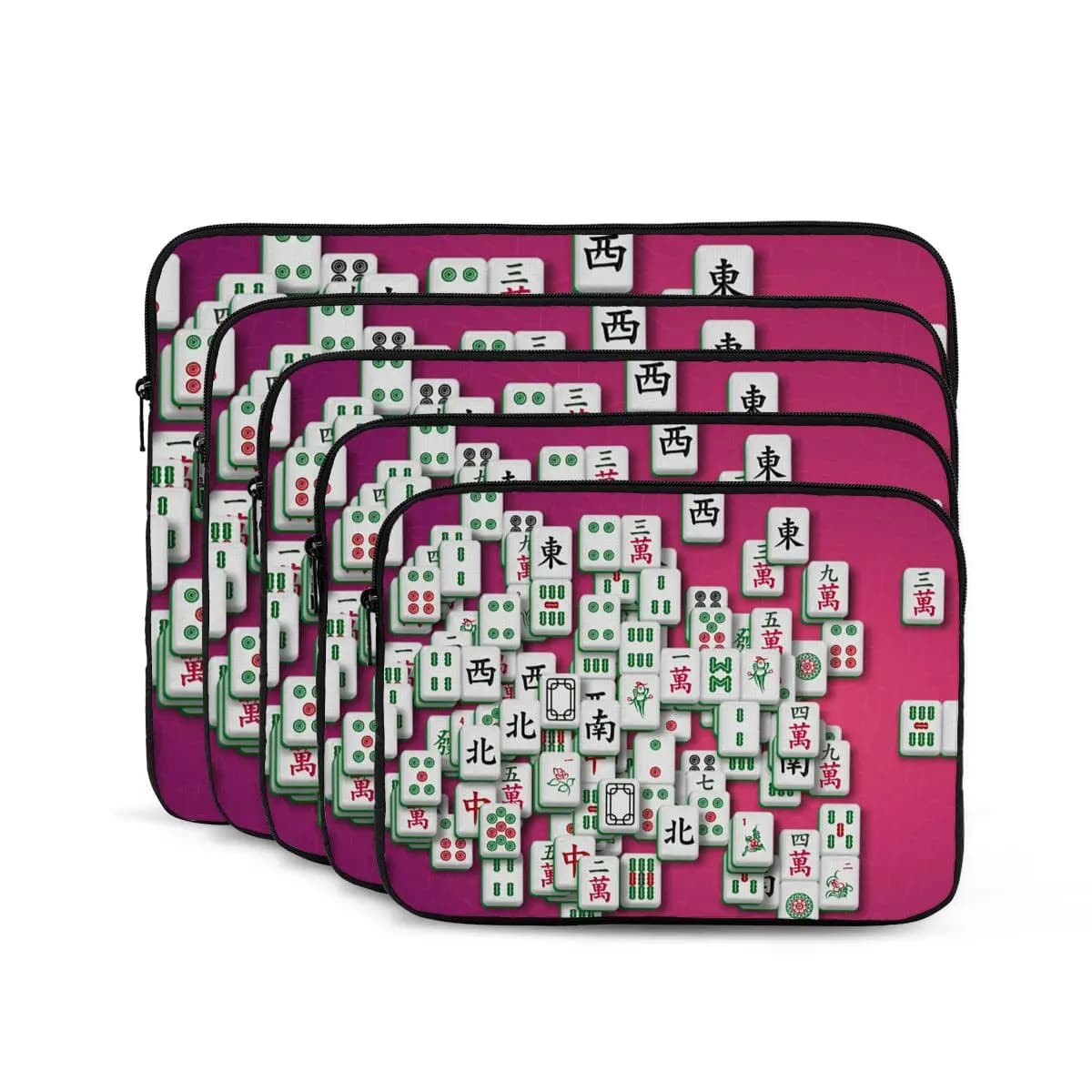 Mahjong Tile Pattern Notebook Laptop Bag Case Pouch Notebook Sleeve Cover Bag Tablet Shockproof Case Bag