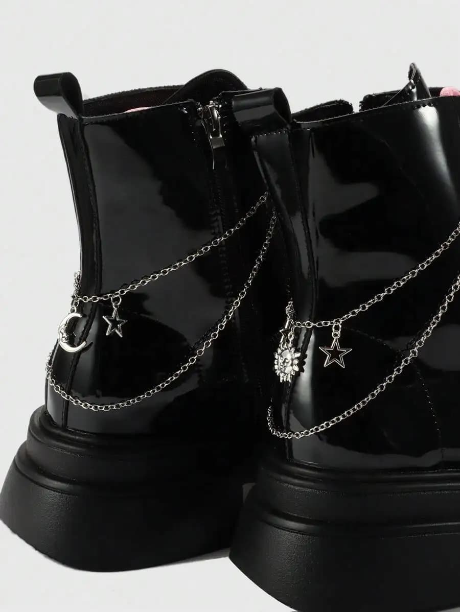 Gothic Chain Decorations With Stars Sun Moon For Boots Shoes