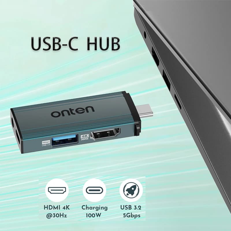 Adattatore USB-C a HDMI compatibile, Docking Station per Schermo Esterno, Splitter, Hub USB-C, Convertitore Video USB per TV 4K@30Hz