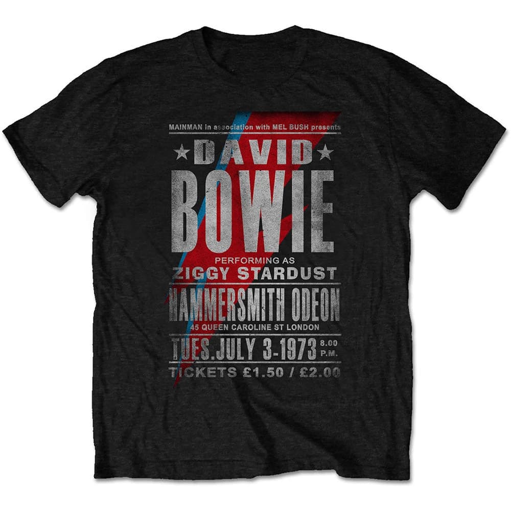 Hammersmith Odeon David Bowie T-Shirt Cotton Graphic Tee Men Women Summer Streetwear