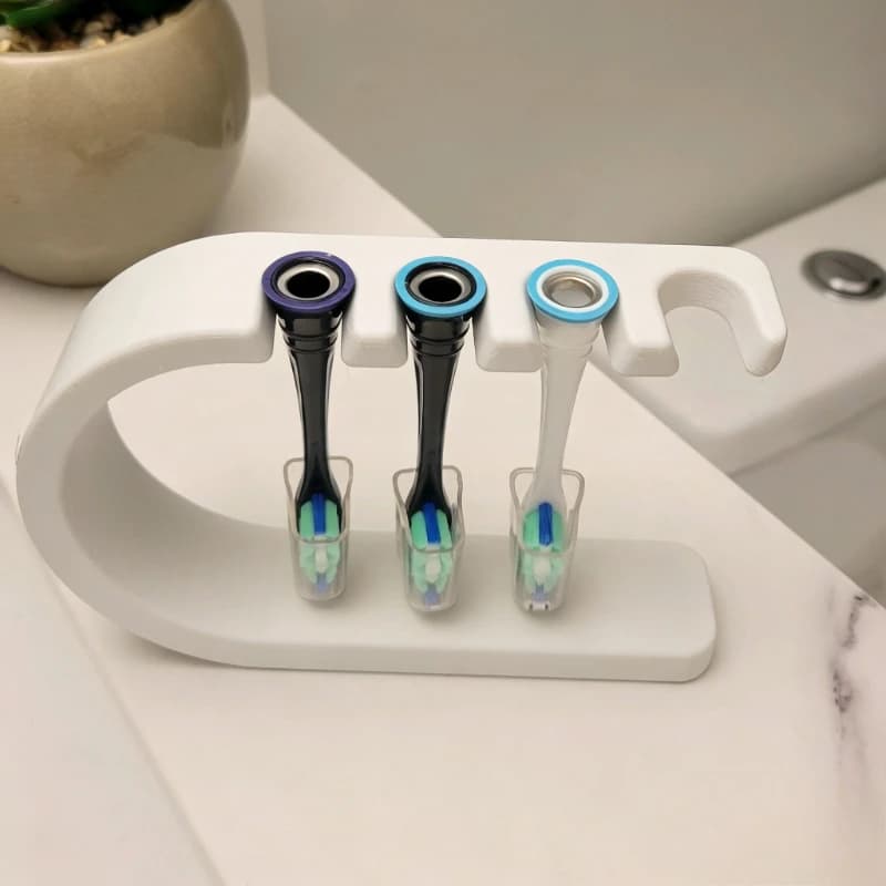 Supporto per Testine di Spazzolino Elettrico - Contiene 4 Testine, Organizzatore da Bagno per una Gestione Ordinata