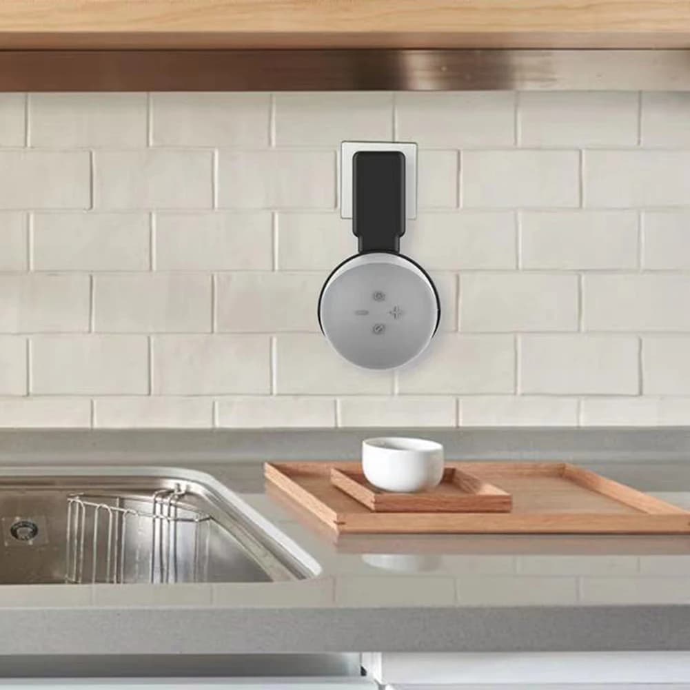 Supporto da Parete Mini con Gestione Cavi Integrata, Mensola Porta Cavi per Nascondere i Fili Intrecciati per Altoparlanti Smart Echo Dot 5a/4a Generazione