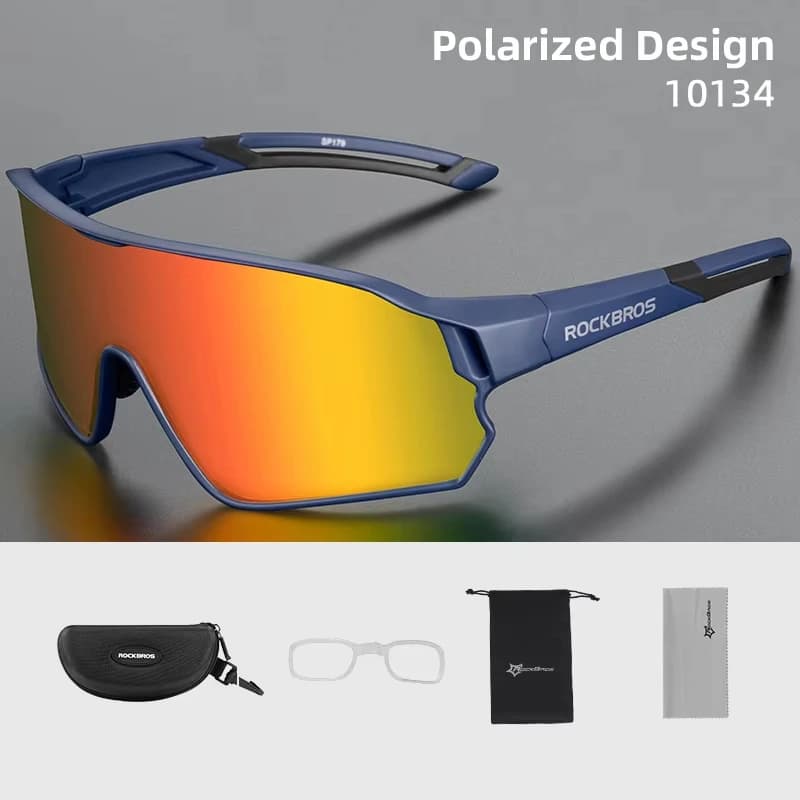 ROCKBROS Occhiali polarizzati da ciclismo Occhiali da sole per bici da strada MTB UV400 Protezione solare per bicicletta Luce Attrezzatura sportiva per bici unisex