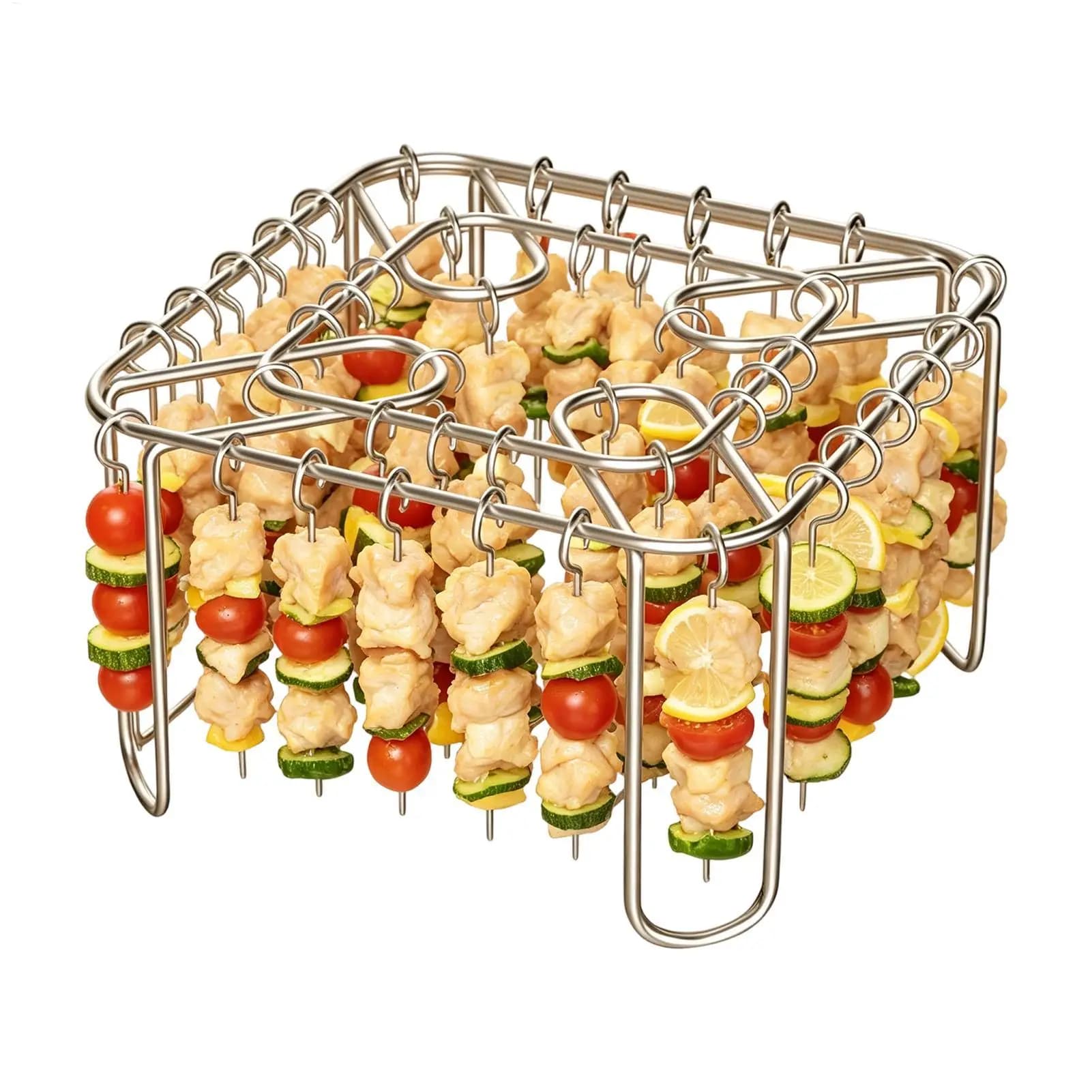 Noflip Air Fryer Rack Stainless Steel Food-Grade Grill Tray Oven Safe Cooking Stand For Meat Chicken Vegetables, Home Kitchen