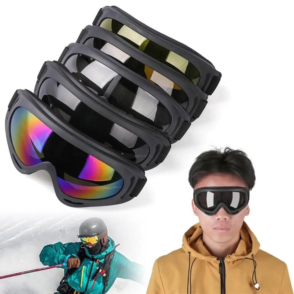 Occhiali da snowboard unisex per sport all'aria aperta, montatura per lenti antipolvere, occhiali da sci antivento invernali