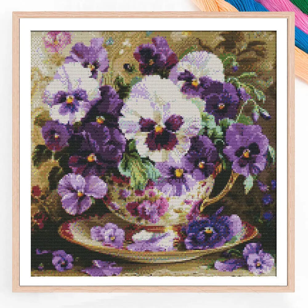 Cross Stitch Kit Flower Embroidery Sets Needlework 11ct Picture Printed Canvas Home Handicraft Decoration