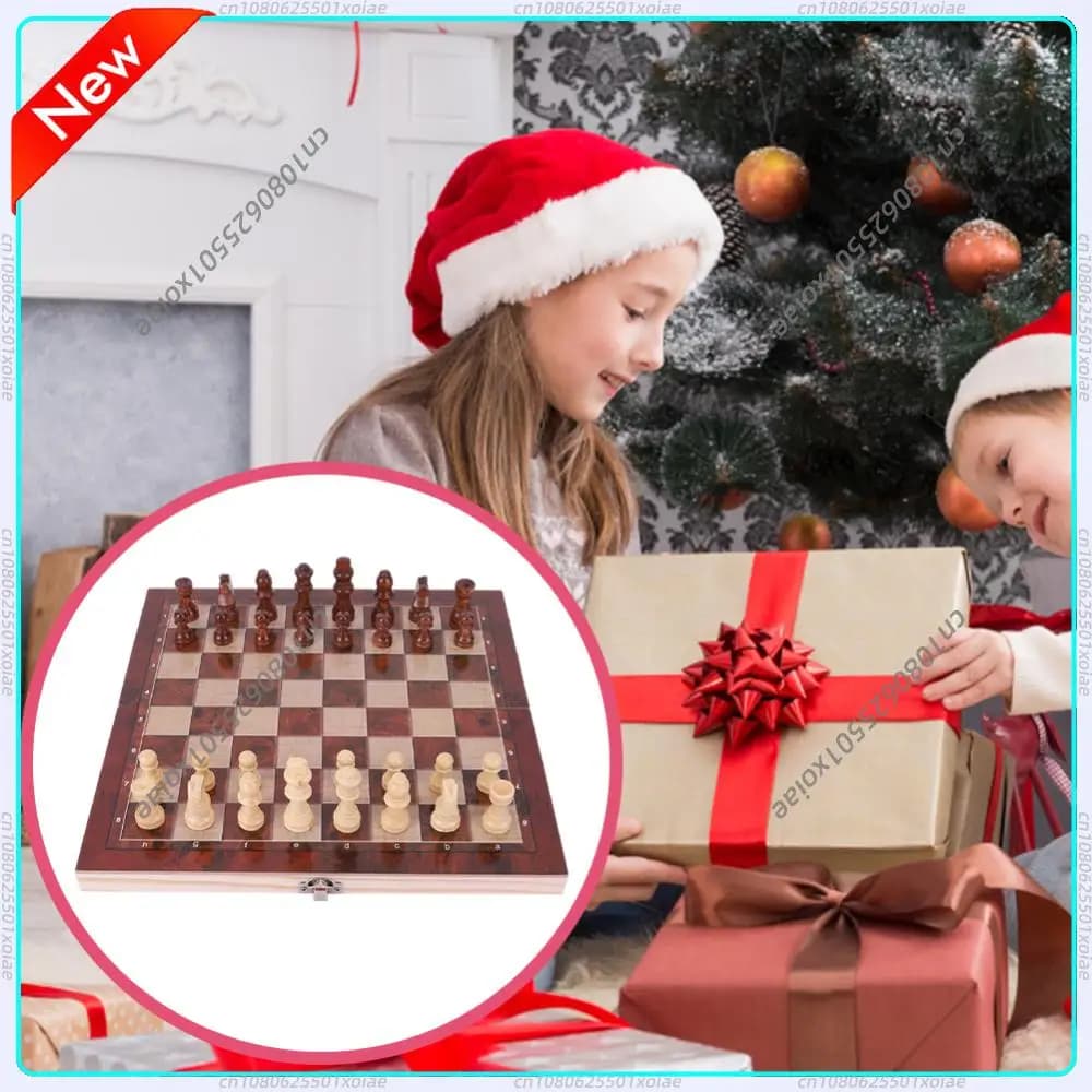 Set di scacchi pieghevole 3 in 1 in legno, scacchi internazionali, dama, backgammon, gioco da tavolo per adulti e bambini, scacchiera portatile da viaggio