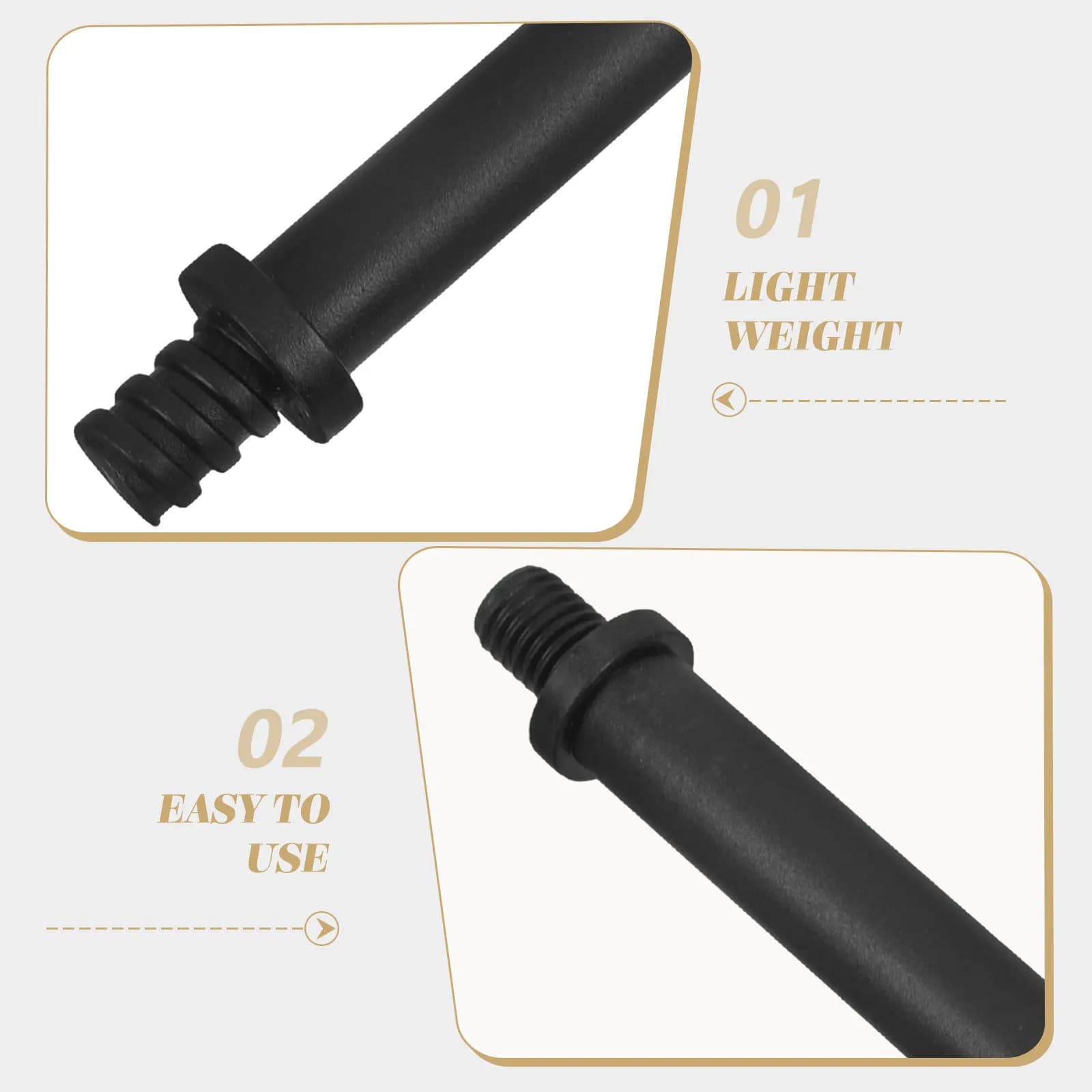 2Pcs Toilet Brush Pole Replacement Sturdy Threaded Handle Accessories Bathroom Cleaning Parts Connector Repair Kit