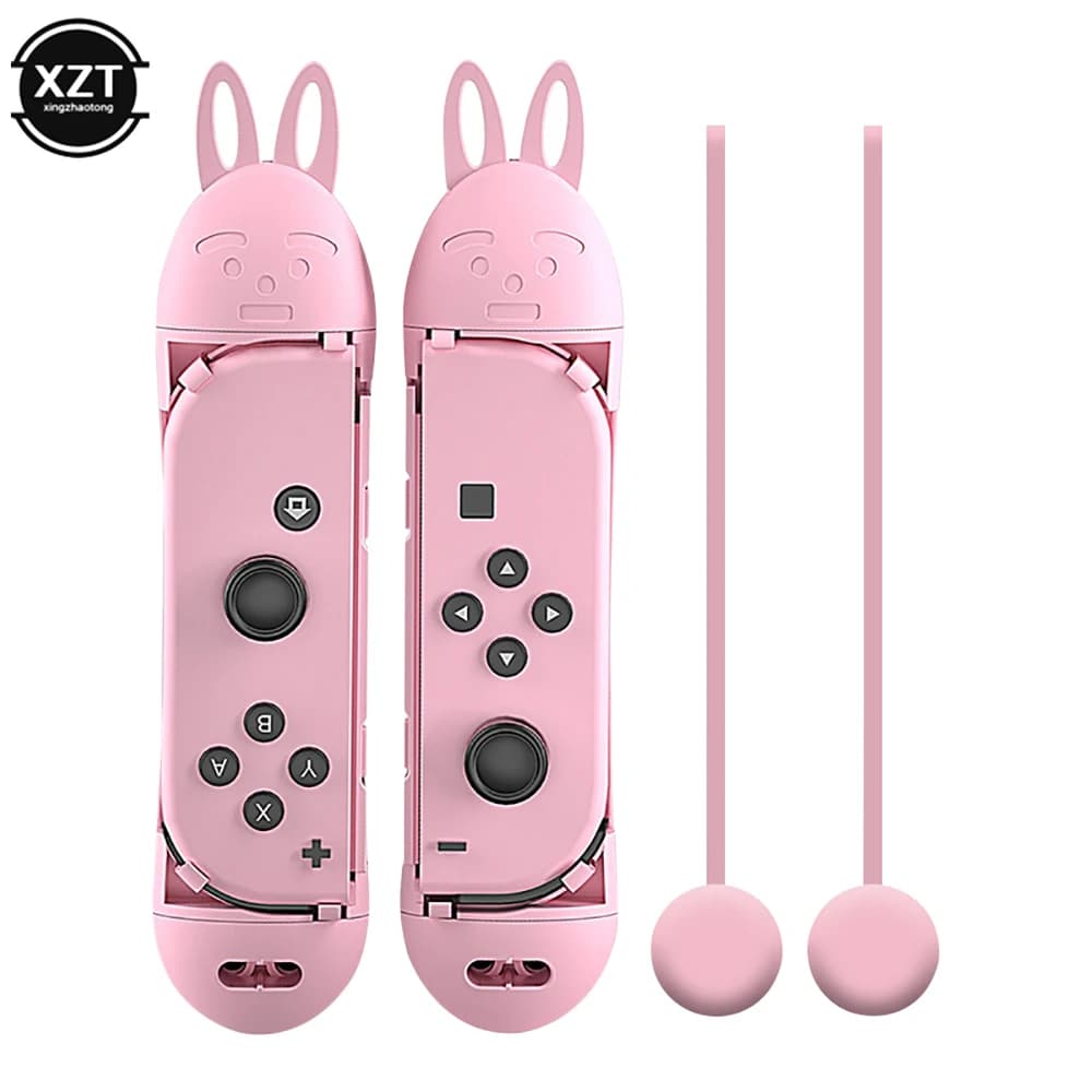 Adjustable Jump Rope Grips for Nintendo Switch NS Joy-Con Jump Rope Challenge Gaming Rabbit Design