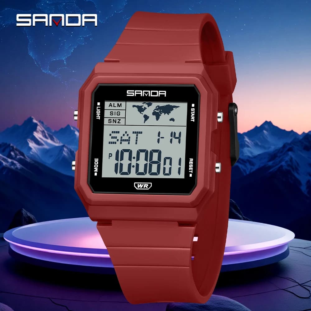SANDA 2026 Orologi Elettronici Sportivi da Uomo, Multifunzione con Sveglia, Conto alla Rovescia, Luminosi e Impermeabili, Orologio Digitale da Polso