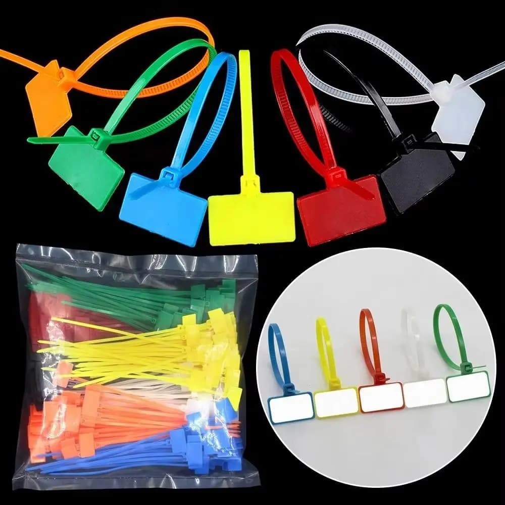 100 pezzi nuove fascette colorate etichette in filo di maglia autobloccante fascette fascette in nylon per ufficio domestico