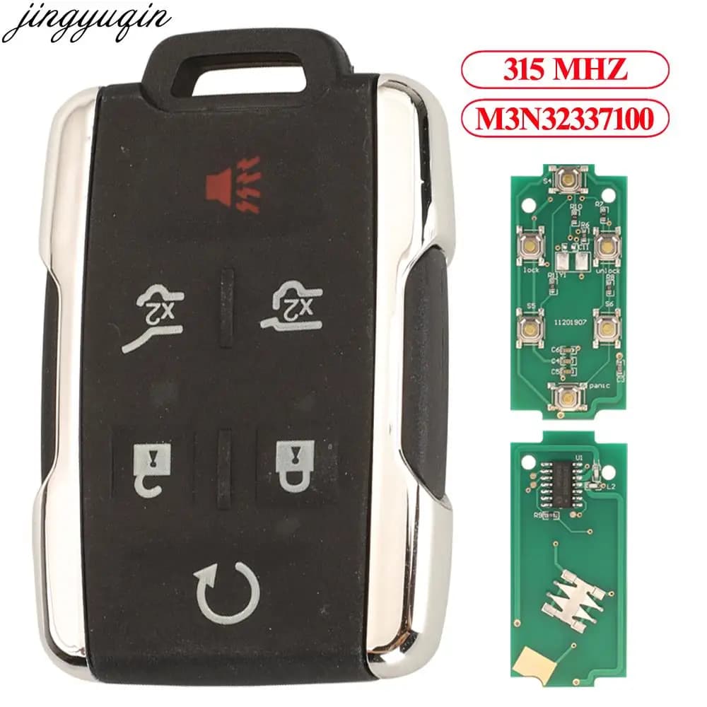 Jingyuqin Chiave Auto Telecomando 315MHZ Per Chevrolet Colorado Silverado Suburban Tahoe GMC Canyon Sierra Yukon 2014-2019 4/6BTN