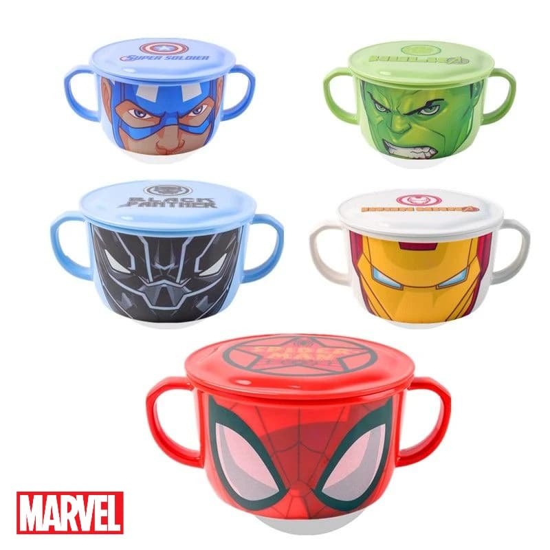 Ciotola per zuppa con coperchio per studenti, simpatico cartone animato Marvel Avengers, ciotola per noodle istantanei, creativa, portatile, per la casa, come regalo