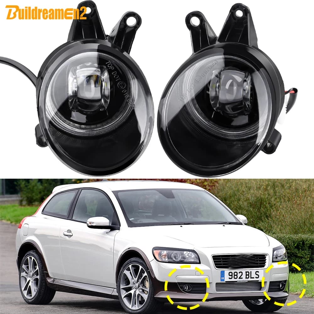 2X30W 8000LM Auto Canbus LED Fendinebbia Angel Eye Lampada di marcia diurna DRL per Volvo C30 3 porte Hatchback 2006 2007 2008 2009