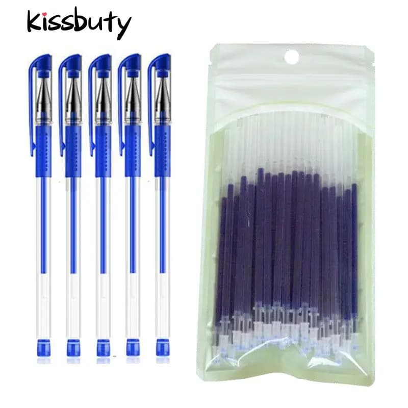55 Pz/set Penna Gel 0.5mm Rosso/Nero/Blu Inchiostro Penne Gel Ricariche Asta Penna Gel Per La Scuola di Cancelleria Per Ufficio Studente di Scrittura forniture