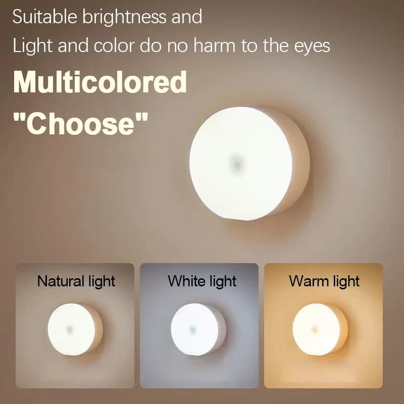 Mini luci notturne a LED con sensore tattile USB ricaricabile cucina camera da letto lampada da parete con base magnetica lampada da notte dimmerabile portatile rotonda