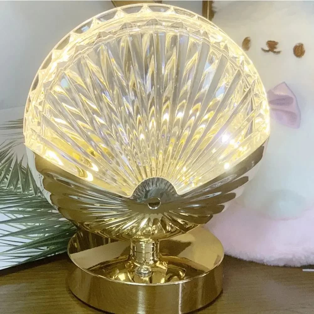 Lampada da Tavolo in Cristallo Dimmerabile con Controllo Touch Regolabile, Lampada da Scrivania LED Design Vaso, 3 Colori di Luce, Luce Notturna in Acrilico per Camera da Letto