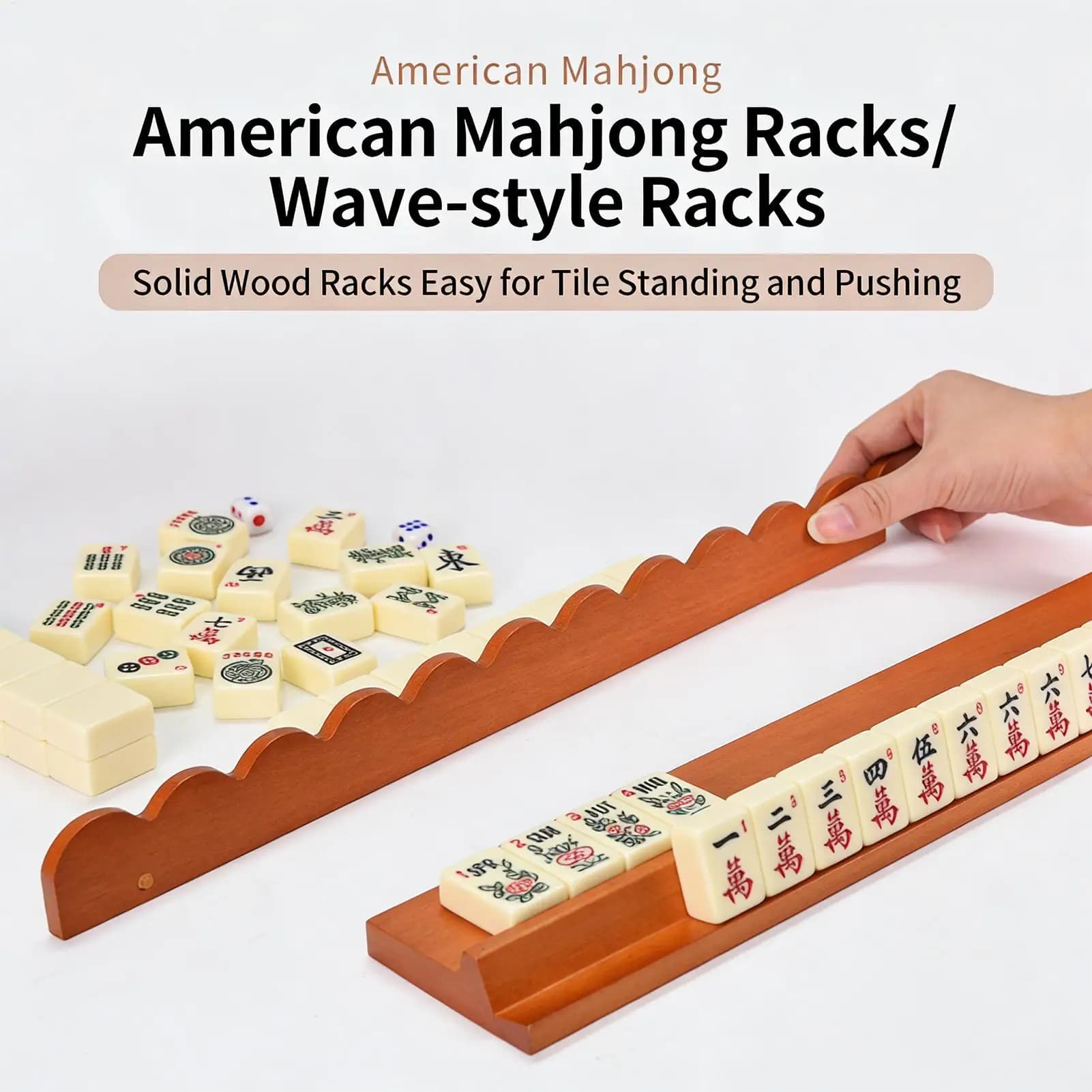 Spingitori per Mahjong, Set da 4 Pezzi, Magnetici, in Legno, Accessori per Tavola da Gioco, Supporti e Spingitori per Mahjong, per Gioco, Natale, Viaggi, Casa
