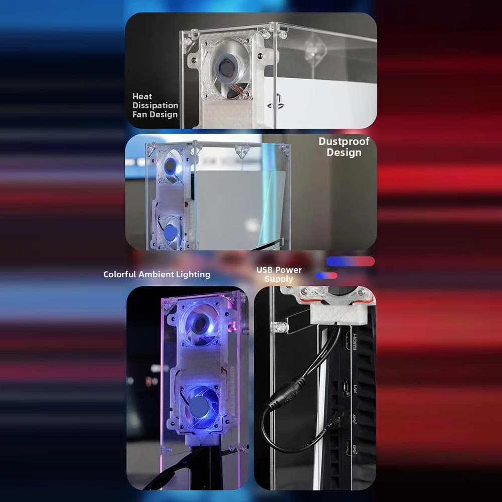Copertura Antipolvere Trasparente per PS5 Slim con Dissipazione del Calore, Accessorio Estetico per un Gaming Ottimale