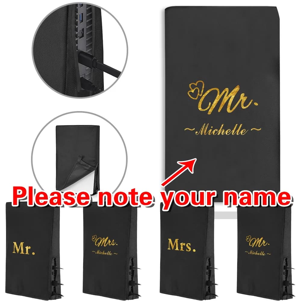 Nome personalizzato personalizzato Copertura protettiva per console di gioco PS5 Accessori PS5 orizzontali/verticali Copertura antipolvere Prodotti personalizzati
