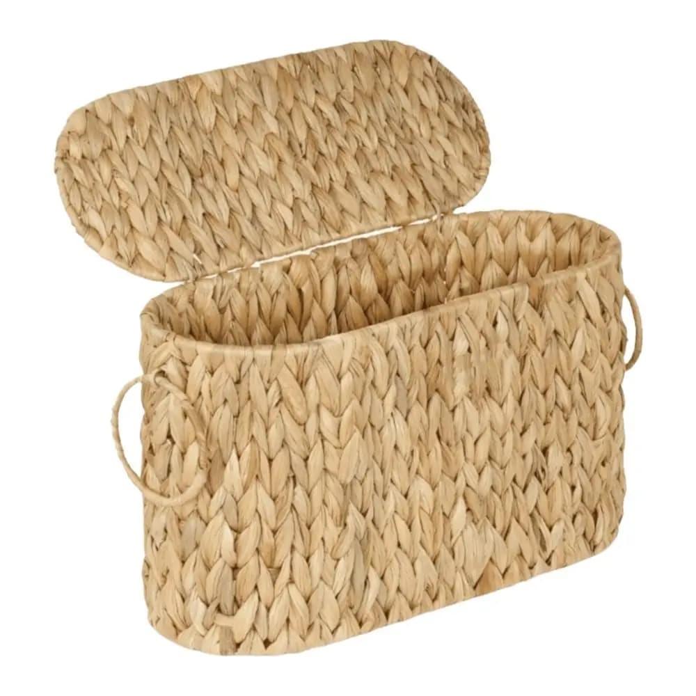 Water Hyacinth Toilet Paper Storage Baskets Wicker Woven with Lids Toilet Paper Holder Household Durable Toilet Paper Basket
