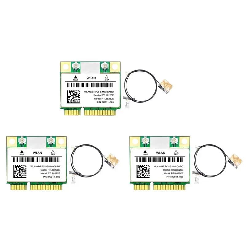 Scheda Wi-Fi Sensitive 3X RTL8822CE + Antenna 1200Mbps 2.4G+5Ghz 802.11AC Mini Pcie BT5.0 Supporto per Laptop/PC Windows 10/11