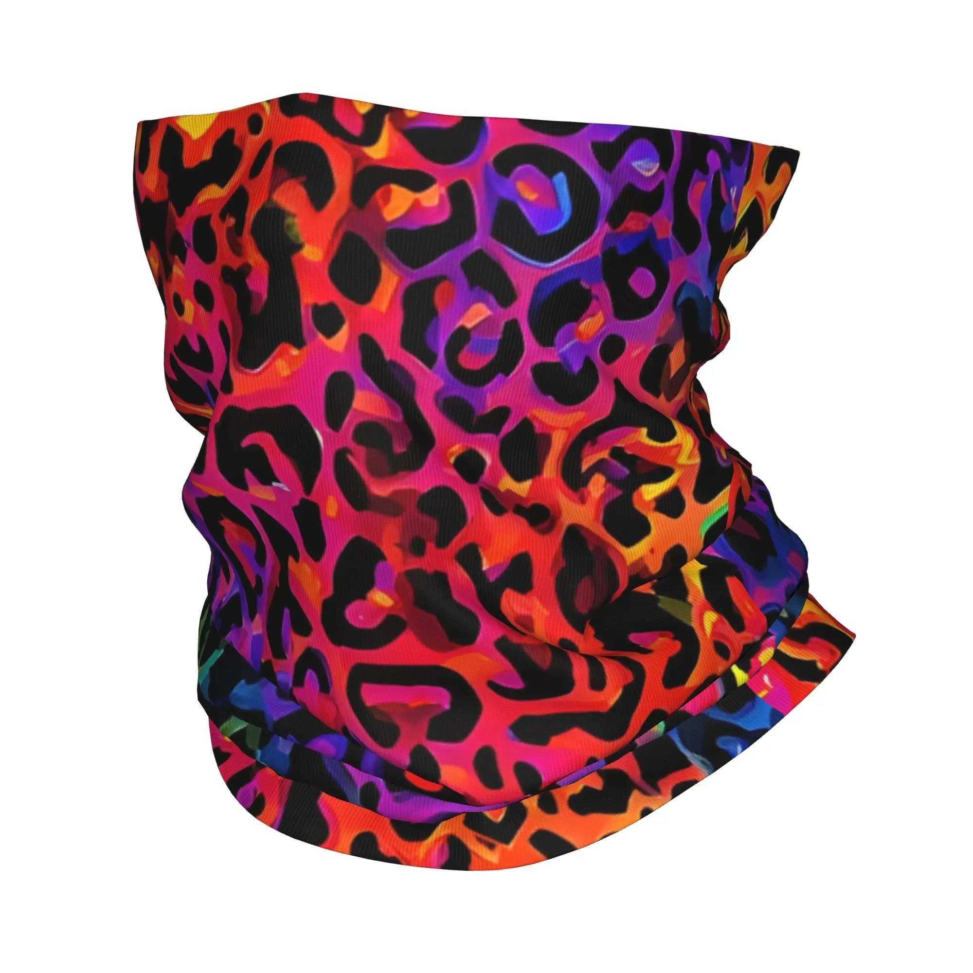 Bandana con Stampa Leopardata Arcobaleno, Maschera per il Viso, Scaldacollo per Escursionismo, per Adulti, per Tutte le Stagioni