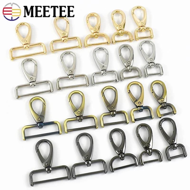 2/4 pezzi 13-38mm staccabile fibbia in metallo girevole chiusura a moschettone per borsa cintura tessitura fascia grilletto moschettone accessori hardware fai da te