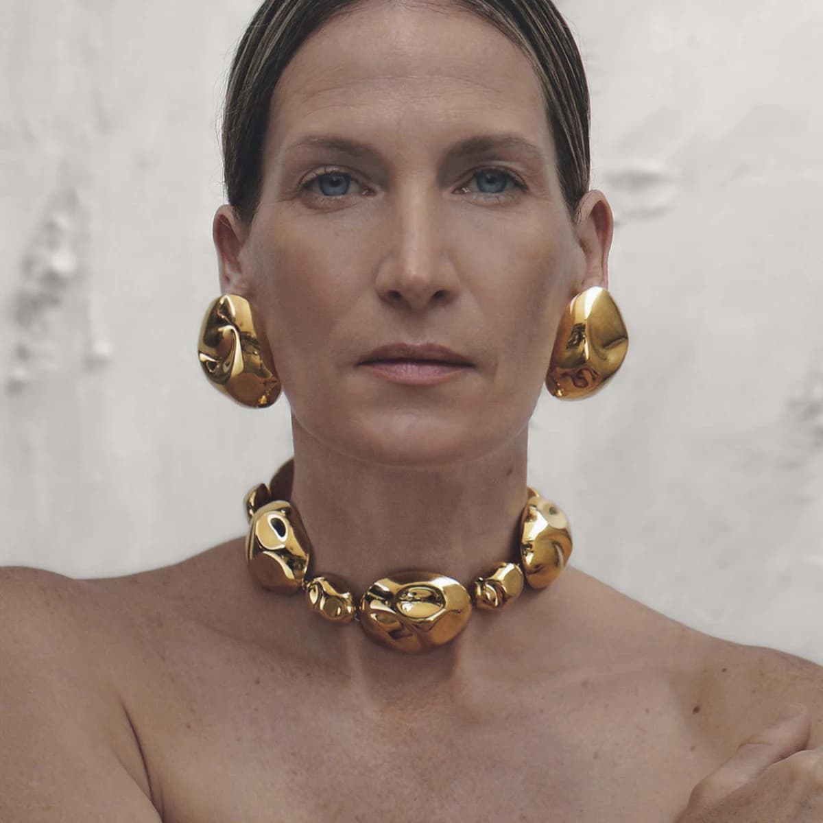 Orecchini Grandi in Metallo Dorato Vintage Uworld in Acciaio Inossidabile, Gioielli da Donna alla Moda con Design Geometrico di Tendenza Europea per Feste 2024