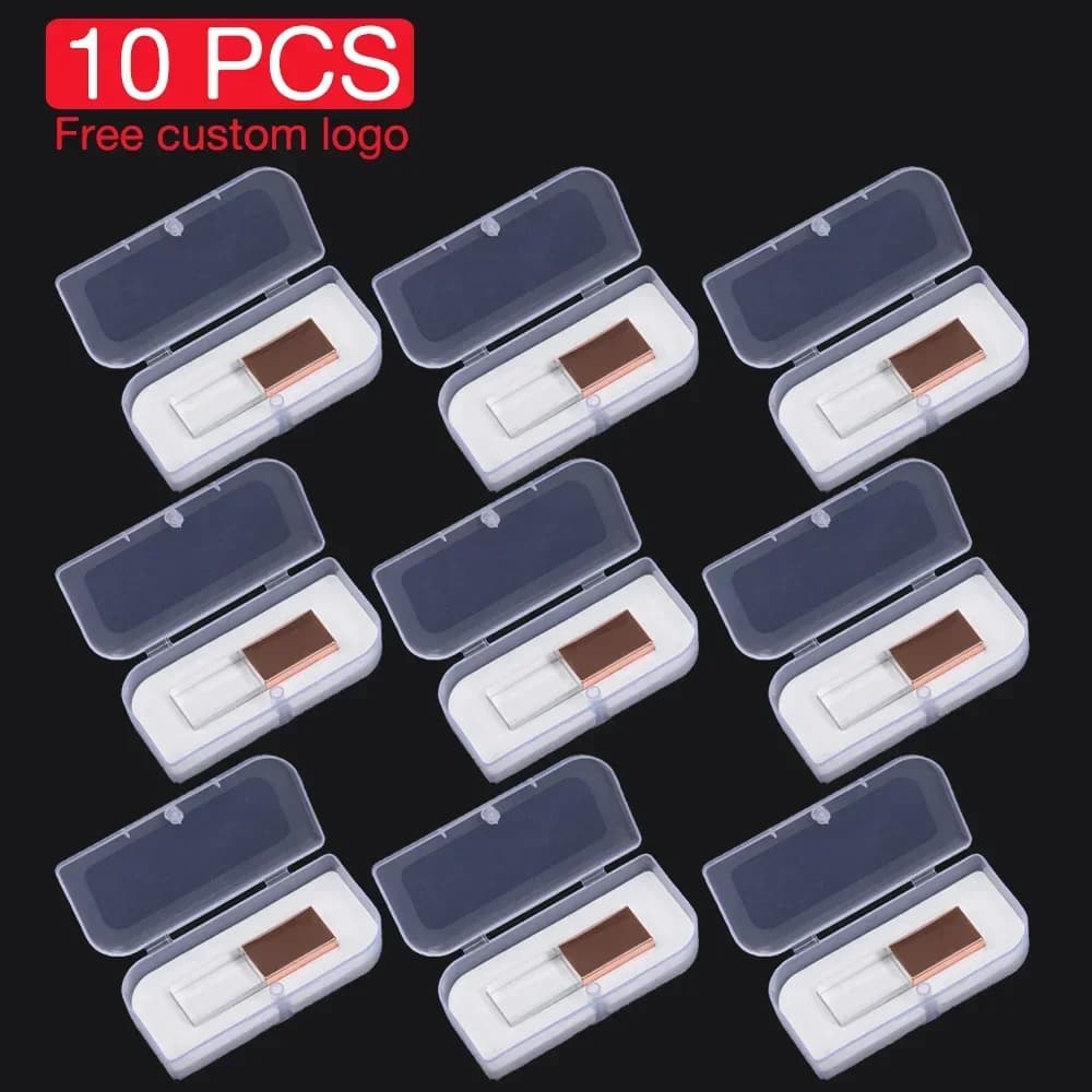 10 PZ LOTTO Cristallo USB Stick Stampa 3D Logo personalizzato gratuito USB Flash Pen Drive Vetro trasparente U Disco 128 GB 8 GB 16 GB 32 GB 64 GB
