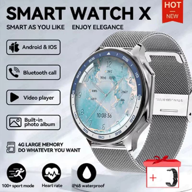 Women's Wrist Watch with Large Screen 1.43 Inch 2025 Smartwatch for iPhone 14 12 11 13 Pro Max XS Max X XR SE 2025 2020 6S