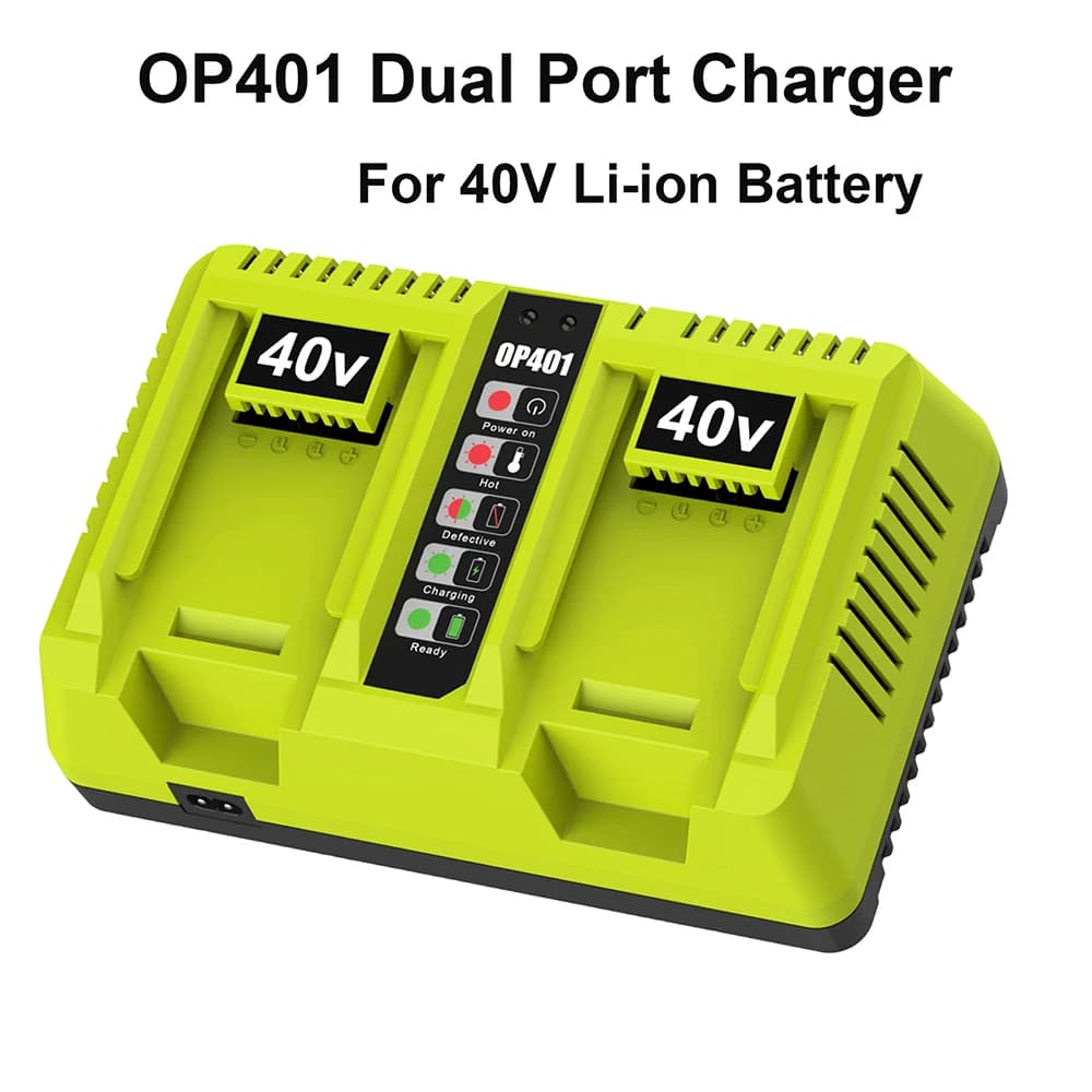 Caricabatterie Doppio 40V OP401 per Utensili Elettrici Ryobi OP4015 OP4026 OP4026 OP4030 OP4050A OP4040