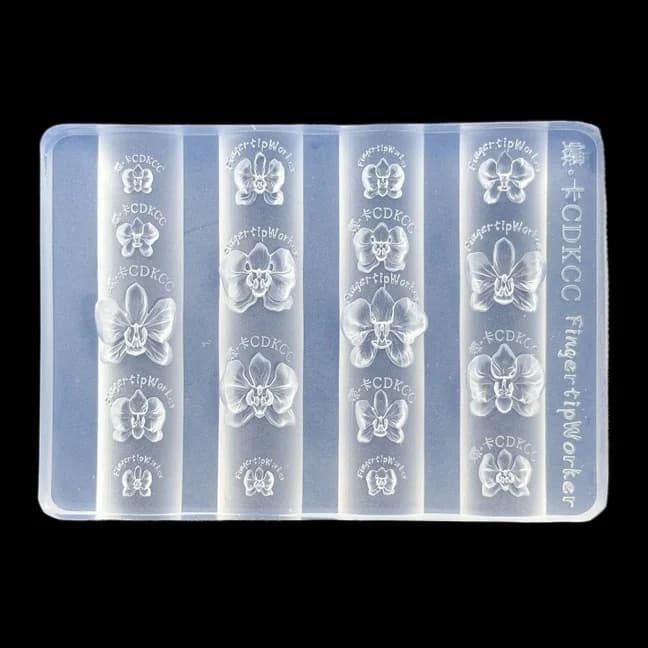 Stampo per Unghie in Acrilico 3D a Forma di Cuore Stile Barocco, Farfalla e Fiore, Decorazione Fai-da-Te per Nail Art, Modello Trasparente per Manicure