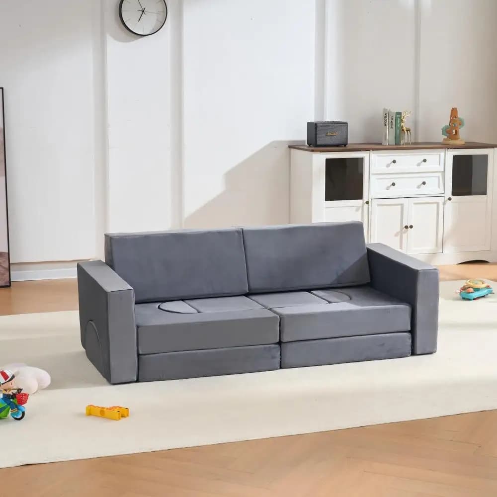 Divano Modulare per Bambini 14 Pezzi, Divano Componibile per Bambini, Set Gioco Versatile con Blocchi Morbidi per Sala Giochi e Camera da Letto