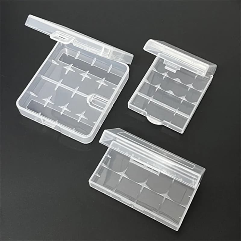 18650 Scatola di immagazzinaggio batteria Custodia rigida Custodia in plastica per batteria ricaricabile 4AA 4AAA Custodia in plastica trasparente