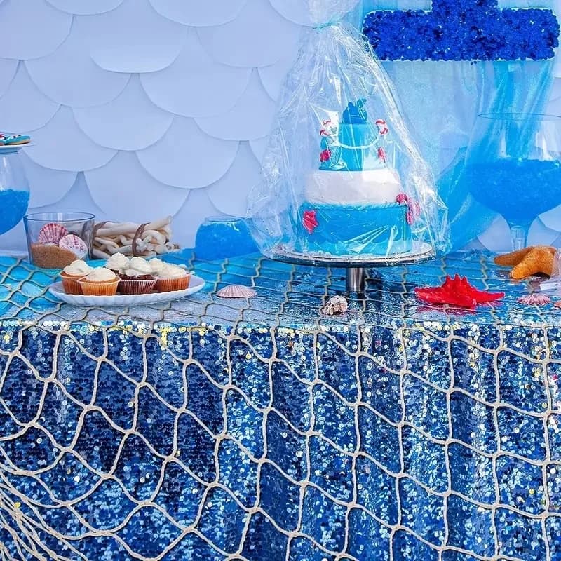 1 PC tema di navigazione rete da pesca in cotone Party rete da pesca naturale decorazione per feste bianco sporco 1 metro * 2 metri